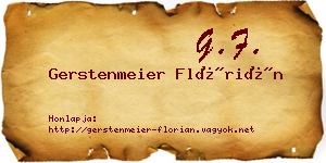 Gerstenmeier Flórián névjegykártya